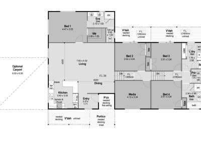 Costal Modern Split 4x2 Floor Plan
